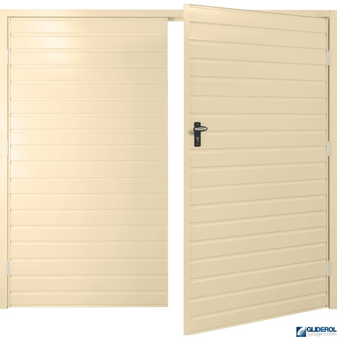 Gliderol IVORY (RAL1015) Budget Horizontal Standard Rib Side Hinged Garage Door