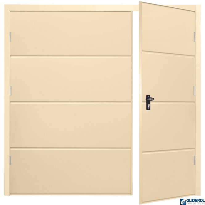 Gliderol Ivory (RAL1015) Budget Non-Insulated Horizontal Wide Rib Garage Door