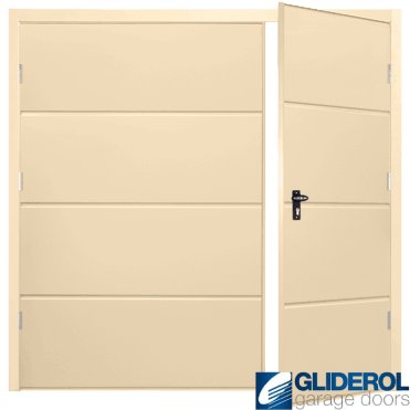 Ivory (RAL1015) Budget Non-Insulated Horizontal Wide Rib Garage Door