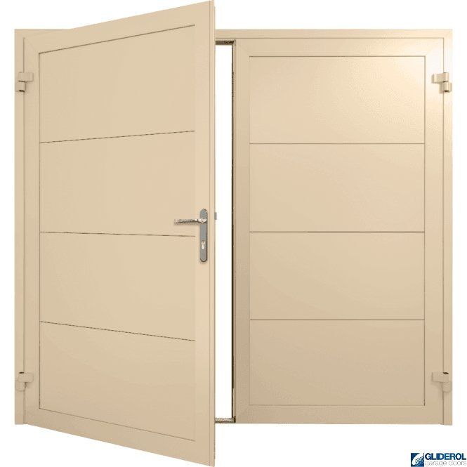 Gliderol IVORY (RAL1015) Insulated Horizontal Wide Rib Side Hinged Garage Door