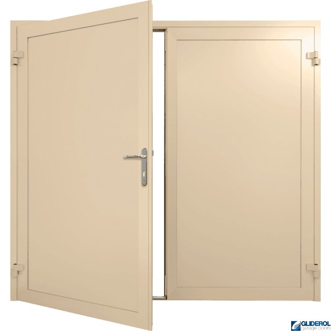 Gliderol IVORY (RAL1015) Insulated Solid Rib Side Hinged Garage Door