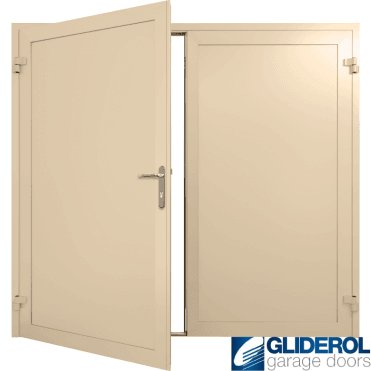 IVORY (RAL1015) Insulated Solid Rib Side Hinged Garage Door