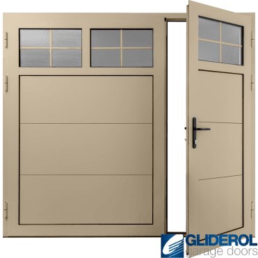 IVORY (RAL1015) Insulated Traditional Horizontal Wide Rib Side Hinged Garage Door (1/3)