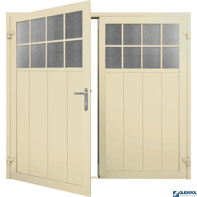 Gliderol IVORY (RAL1015) Insulated Traditional Vertical Medium Rib Side Hinged Garage Door
