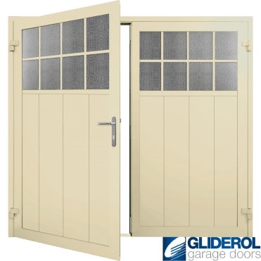 IVORY (RAL1015) Insulated Traditional Vertical Medium Rib Side Hinged Garage Door