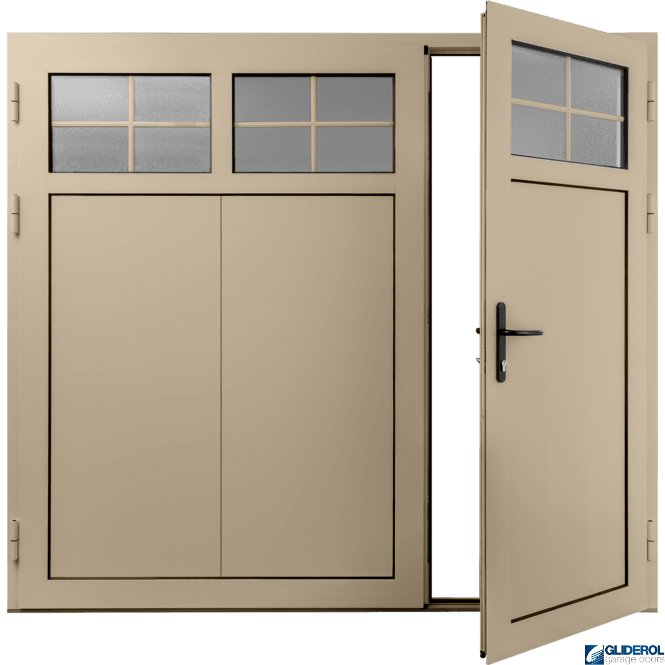 Gliderol IVORY (RAL1015) Insulated Traditional Vertical Wide Rib Side Hinged Garage Door (1/3)