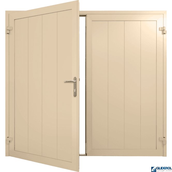 Gliderol IVORY (RAL1015) Insulated Vertical Medium Rib Side Hinged Garage Door