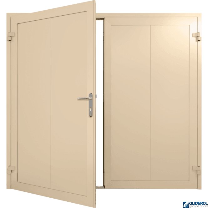 Gliderol IVORY (RAL1015) Insulated Vertical Wide Rib Side Hinged Garage Door