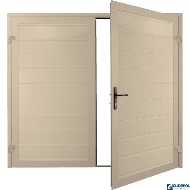 Gliderol IVORY (RAL1015) Premium Horizontal Medium Rib (non-insulated) Side Hinged Garage Door