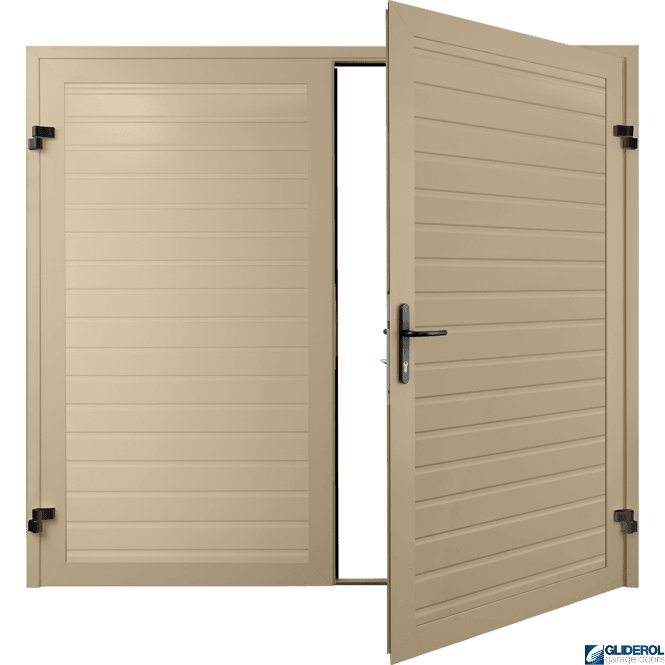 Gliderol IVORY (RAL1015) Premium Horizontal Standard Rib (non-insulated) Side Hinged Garage Door