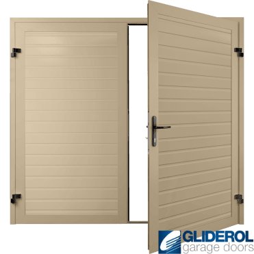 IVORY (RAL1015) Premium Horizontal Standard Rib (non-insulated) Side Hinged Garage Door