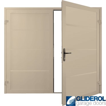 IVORY (RAL1015) Premium Horizontal Wide Rib (non-insulated) Side Hinged Garage Door