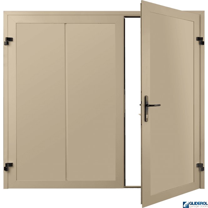 Gliderol IVORY (RAL1015) Premium Vertical Wide Rib (non-insulated) Side Hinged Garage Door