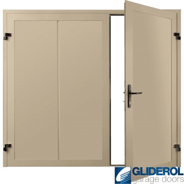 IVORY (RAL1015) Premium Vertical Wide Rib (non-insulated) Side Hinged Garage Door