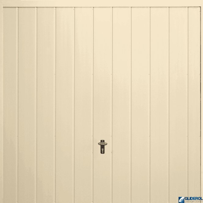 Gliderol IVORY (RAL1015) Up & Over Vertical Medium Rib