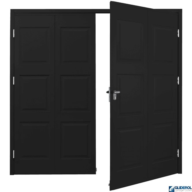 Gliderol JET BLACK (RAL9005) Budget Dorridge Side Hinged Garage Door