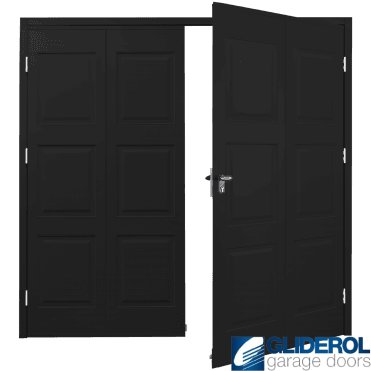 JET BLACK (RAL9005) Budget Dorridge Side Hinged Garage Door