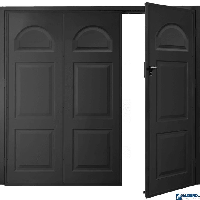 Gliderol JET BLACK (RAL9005) Budget Dylan Side Hinged Garage Door