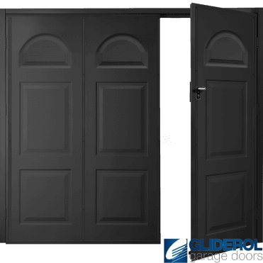 JET BLACK (RAL9005) Budget Dylan Side Hinged Garage Door