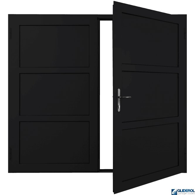 Gliderol JET-BLACK (RAL9005) Insulated Coleshill Side Hinged Garage Door