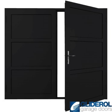 JET-BLACK (RAL9005) Insulated Coleshill Side Hinged Garage Door