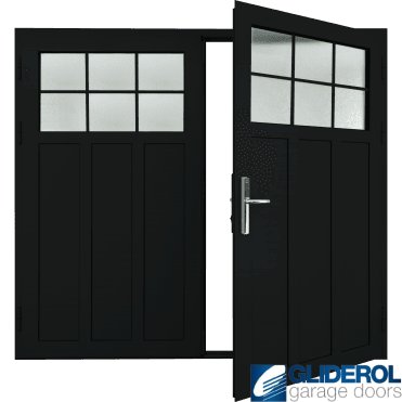 JET-BLACK (RAL9005) Insulated Kingsbury Side Hinged Garage Door