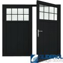 JET-BLACK (RAL9005) Insulated Traditional Vertical Medium Rib Side Hinged Garage Door