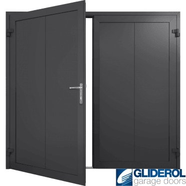 JET-BLACK (RAL9005) Insulated Vertical Wide Rib Side Hinged Garage Door