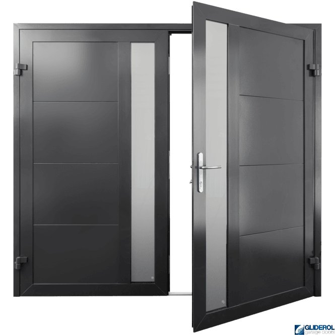 Gliderol JET-BLACK (RAL9005) Insulated Whitacre Side Hinged Garage Door