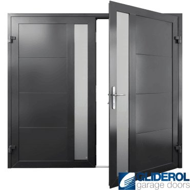 JET-BLACK (RAL9005) Insulated Whitacre Side Hinged Garage Door