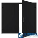 JET BLACK (RAL9005) Premium Vertical Medium Rib (non-insulated) Side Hinged Garage Door