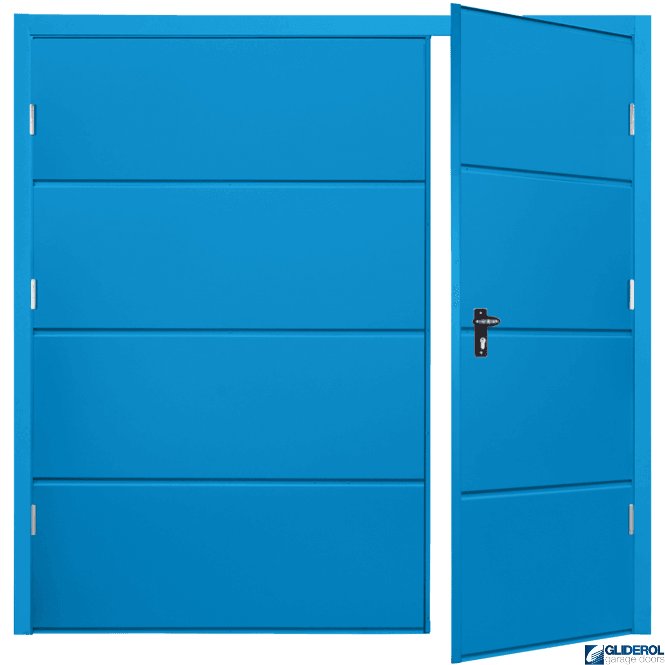 Gliderol LIGHT BLUE (RAL5012) Budget Horizontal Wide Rib Side Hinged Garage Door