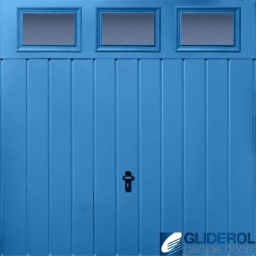 LIGHT-BLUE (RAL5012) Chester Vertical Medium Rib with Windows
