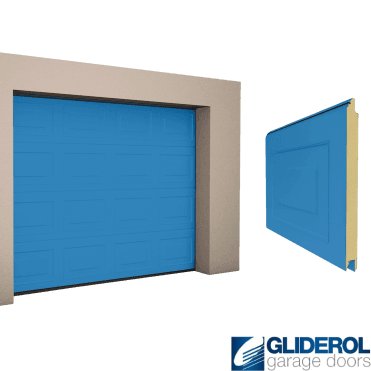 LIGHT BLUE (RAL5012) Georgian woodgrain Sectional Garage Door