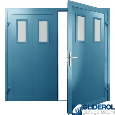 LIGHT-BLUE (RAL5012) Insulated Bradford Side Hinged Garage Door