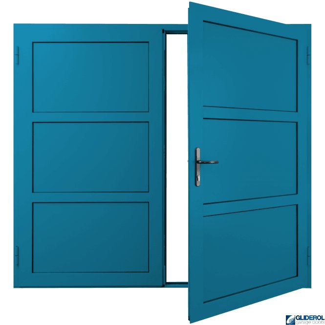Gliderol LIGHT-BLUE (RAL5012) Insulated Coleshill Side Hinged Garage Door