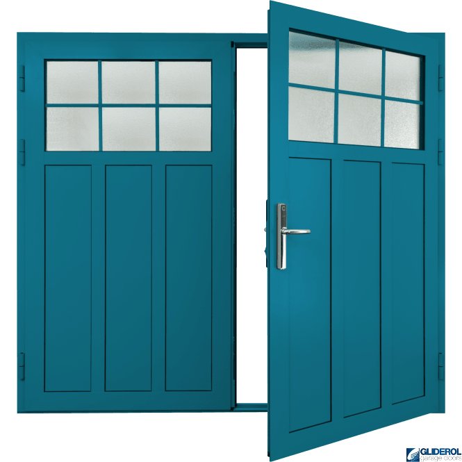 Gliderol LIGHT-BLUE (RAL5012) Insulated Kingsbury Side Hinged Garage Door