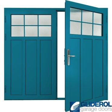 LIGHT-BLUE (RAL5012) Insulated Kingsbury Side Hinged Garage Door
