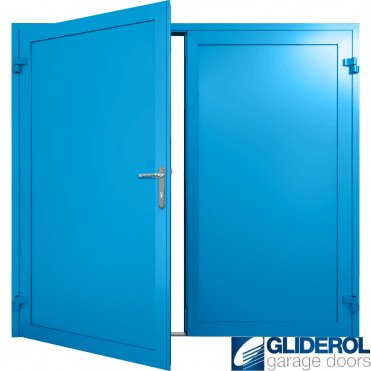 LIGHT-BLUE (RAL5012) Insulated Solid Rib Side Hinged Garage Door