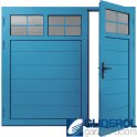 LIGHT-BLUE (RAL5012) Insulated Traditional Horizontal Medium Rib Side Hinged Garage Door (1/3)