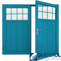 LIGHT-BLUE (RAL5012) Insulated Traditional Vertical Medium Rib Side Hinged Garage Door