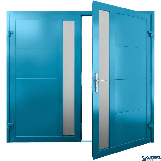 Gliderol LIGHT-BLUE (RAL5012) Insulated Whitacre Side Hinged Garage Door