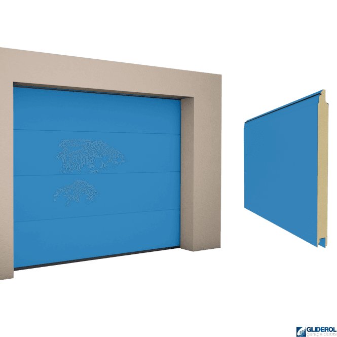 Gliderol LIGHT BLUE (RAL5012) L-Rib smooth Sectional Garage Door
