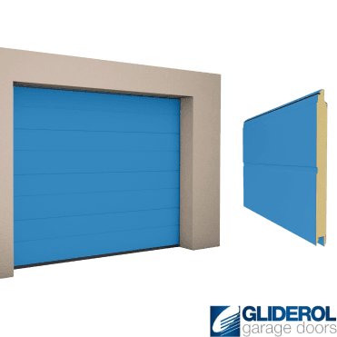 LIGHT BLUE (RAL5012) M-Rib woodgrain Sectional Garage Door