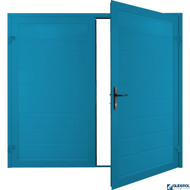 Gliderol LIGHT BLUE (RAL5012) Premium Horizontal Medium Rib (non-insulated) Side Hinged Garage Door