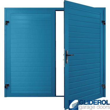 LIGHT BLUE (RAL5012) Premium Horizontal Standard Rib (non-insulated) Side Hinged Garage Door