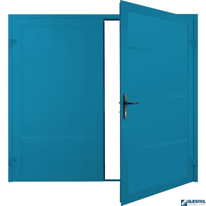 Gliderol LIGHT BLUE (RAL5012) Premium Horizontal Wide Rib (non-insulated) Side Hinged Garage Door