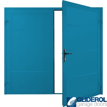 LIGHT BLUE (RAL5012) Premium Horizontal Wide Rib (non-insulated) Side Hinged Garage Door
