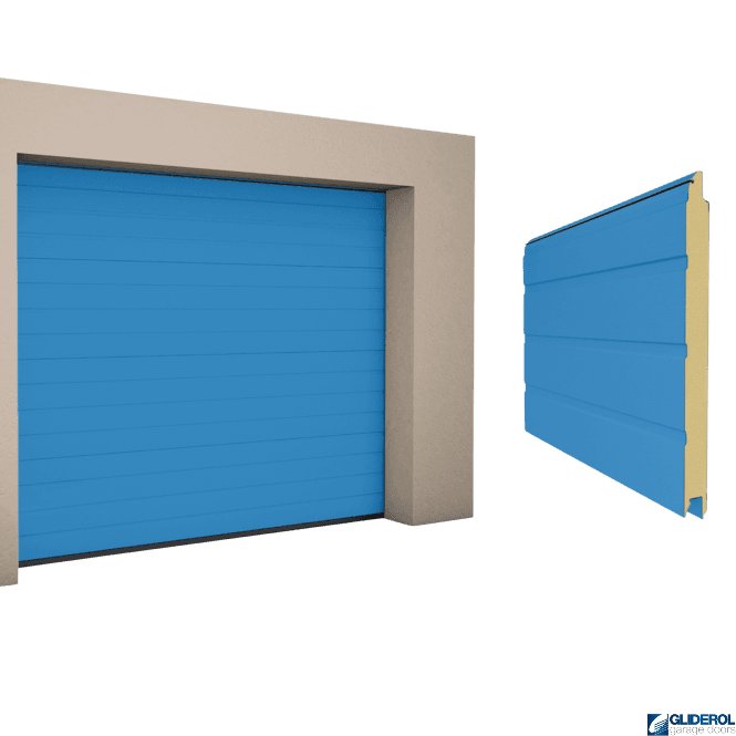 Gliderol LIGHT BLUE (RAL5012) S-Rib woodgrain Sectional Garage Door