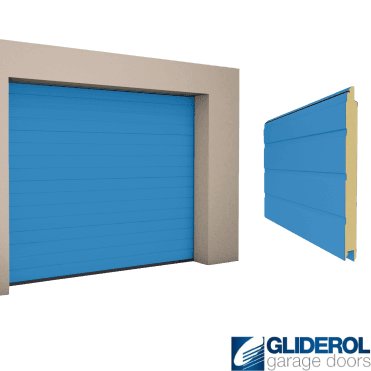 LIGHT BLUE (RAL5012) S-Rib woodgrain Sectional Garage Door